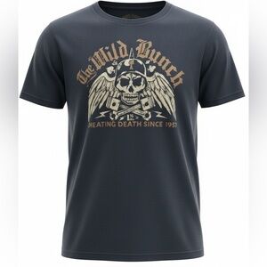 Lucky Brand Men’s Wild Bunch Cheating Death Short Sleeve Skull T-Shirt Size L